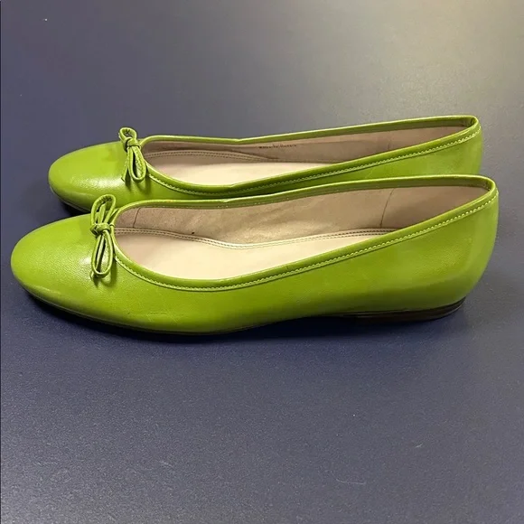 Talbots Lime Green Leather Ballet Flats - Picture 3 of 6